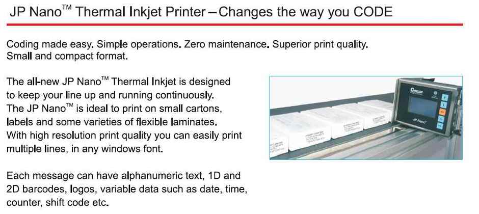 drukarki przemysłowe JP Nano