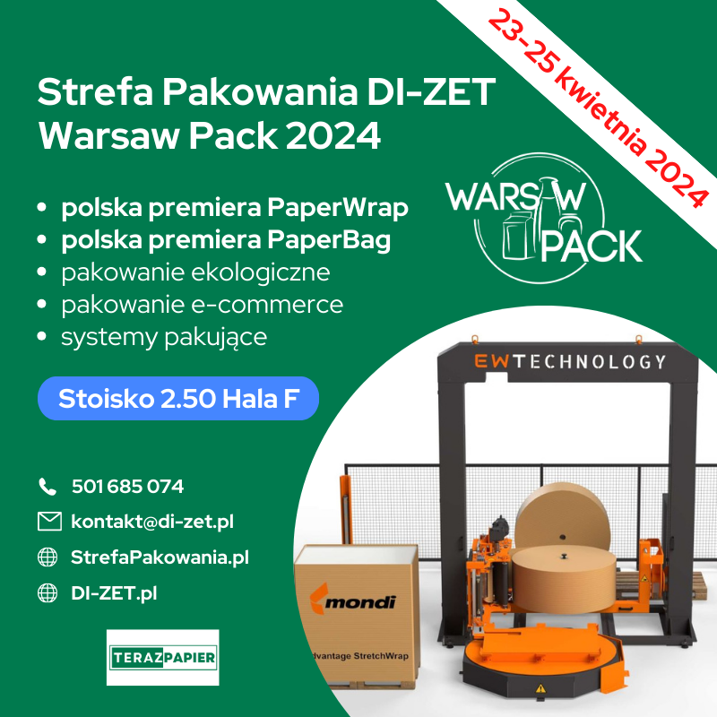 Owijarka PaperWrap do owijania palet papierem na Targach Warsaw Pack 2024